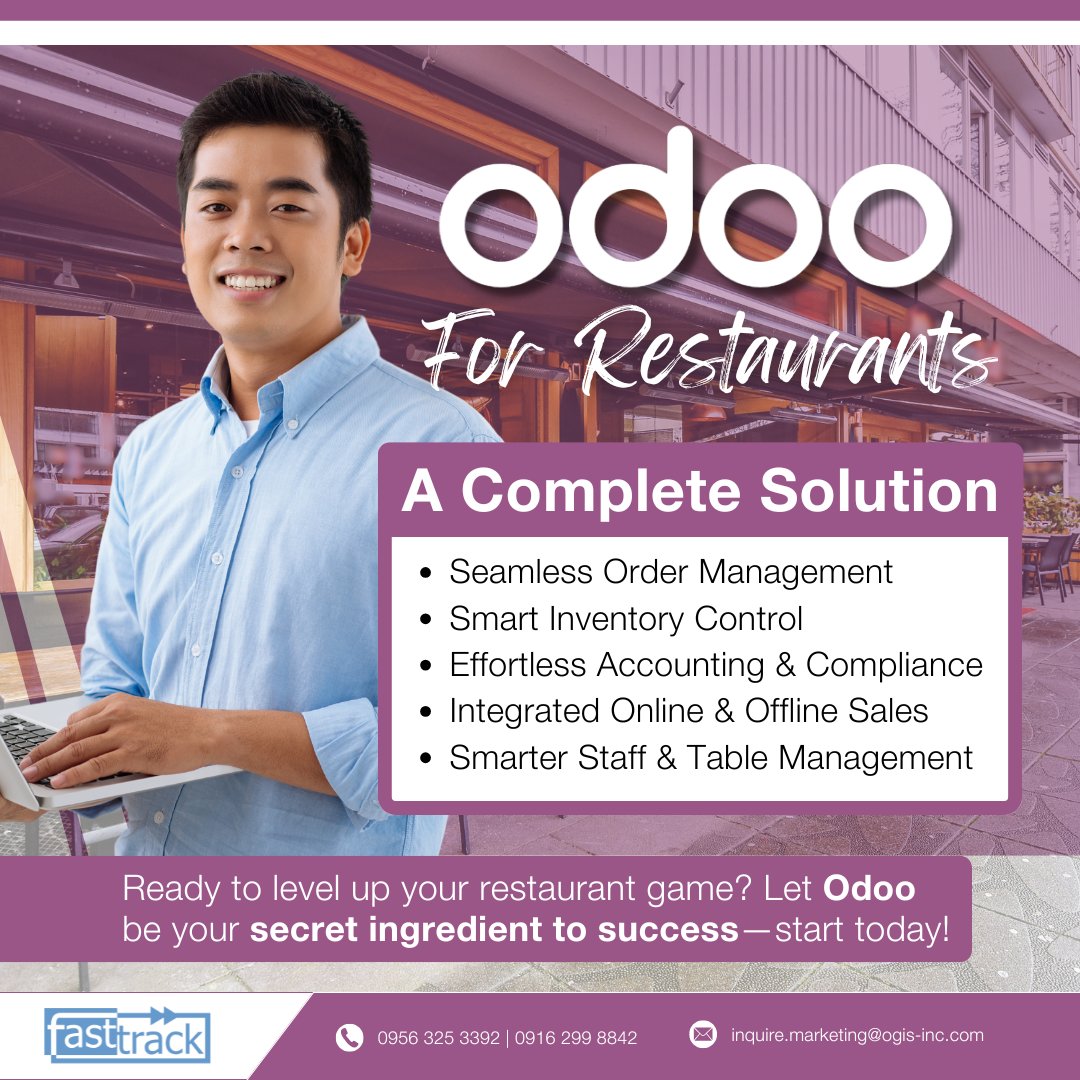 Fasttrack_PH's tweet image. Cook up success with the system that keeps your kitchen, crew, and customers in perfect sync.

#Odoo #Accountingsystem #CompleteSolution