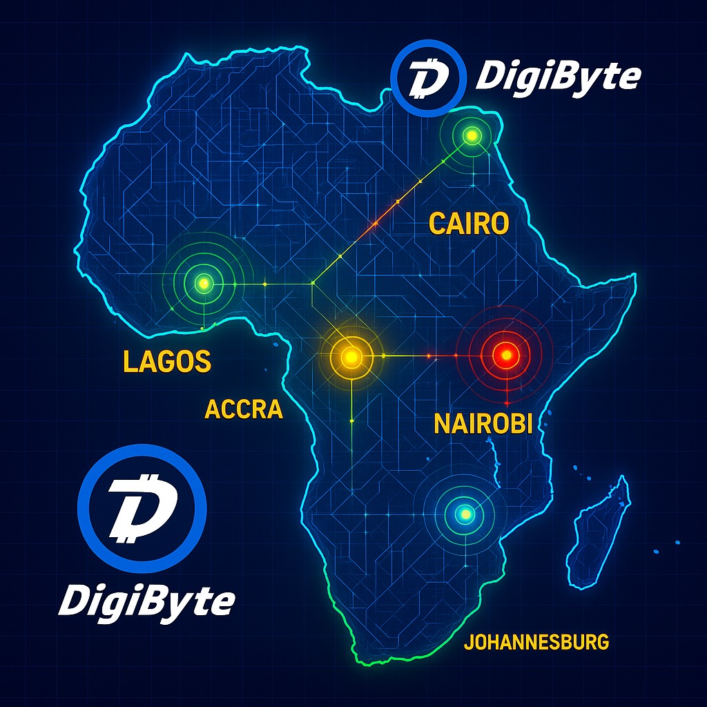 DigiByte is connecting Africa!  From Cairo to Johannesburg, Lagos to Nairobi, and Accra, #DigiByte is empowering communities with fast, secure, and decentralized blockchain technology. The future of finance is here!  #Blockchain #Africa #Crypto
