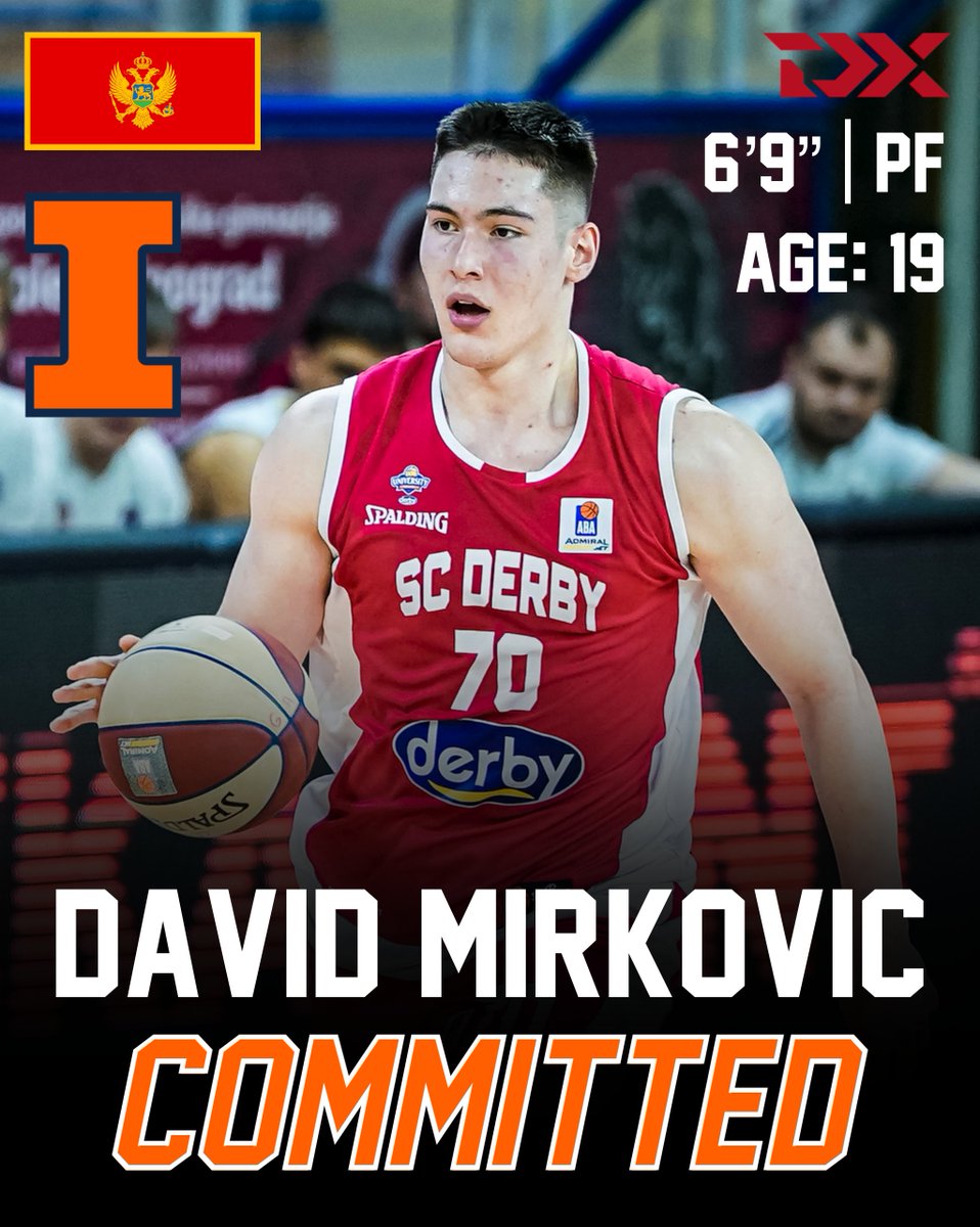 NEWS: 6'9 Montenegrin big man David Mirkovic has committed to Illinois, his agent Misko Raznatovic told ESPN. The 19-year-old averages 8.8 points, 6.7 rebounds in 23 minutes in the Adriatic League. He's competing at the Nike Hoop Summit in Portland this week.