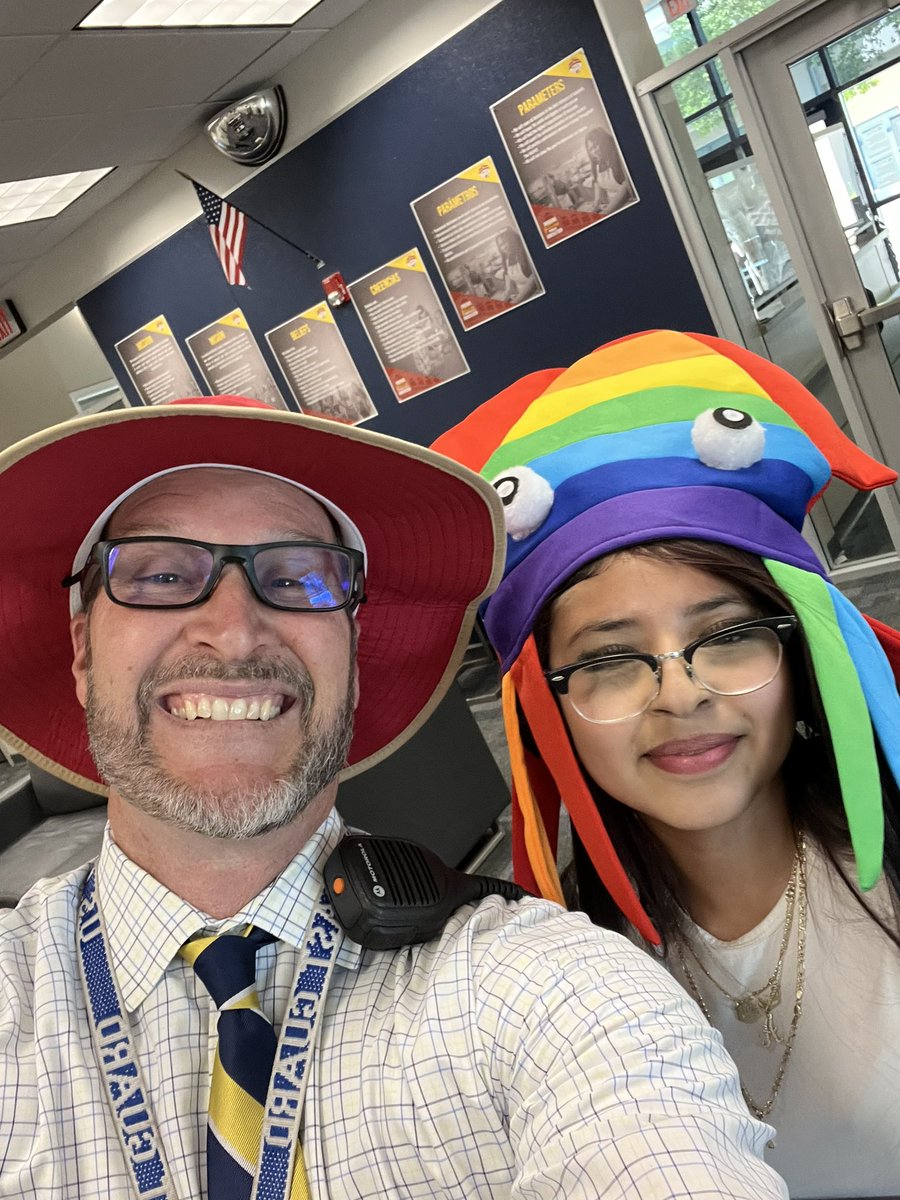 Crazy hat day in honor of Autism Awareness week. That is my favorite hat of the day!!!!
