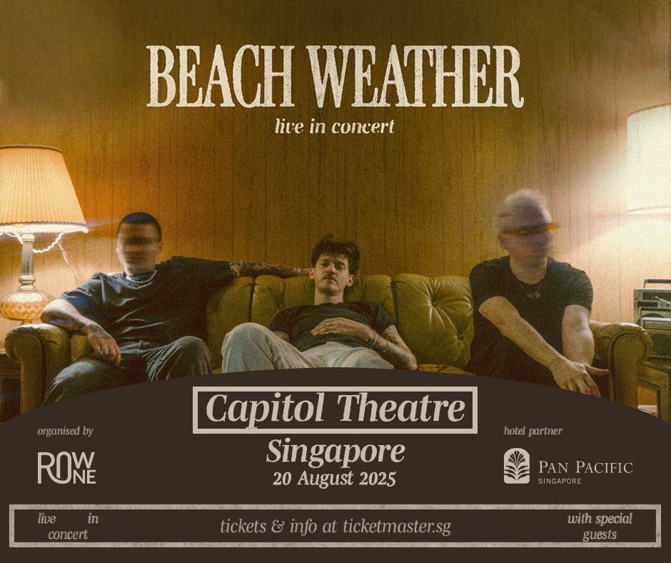 More Than Good Hooks (@mtgh) on Twitter photo TICKETS ON SALE TODAY (8/4): <a href="/BeachWeather/">BEACH WEATHER</a> in Singapore by <a href="/rowone_asia/">Row One Asia</a>, 10am local time via <a href="/TicketmasterSG/">Ticketmaster Singapore</a>.
ticketmaster.sg/activity/detai… TICKETS ON SALE TODAY (8/4): <a href="/BeachWeather/">BEACH WEATHER</a> in Singapore by <a href="/rowone_asia/">Row One Asia</a>, 10am local time via <a href="/TicketmasterSG/">Ticketmaster Singapore</a>.
ticketmaster.sg/activity/detai…