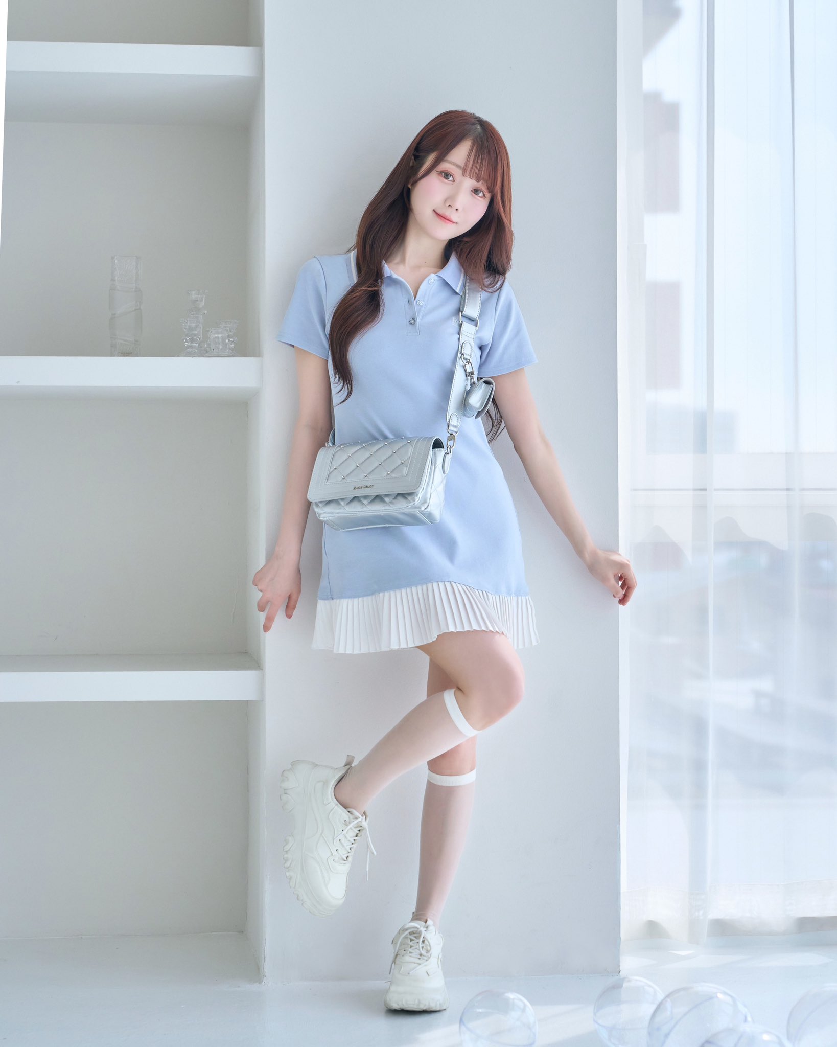 rosémuse logo embroidery pleats polo op logo embroidery pleats polo op – BUNNY APARTMENT