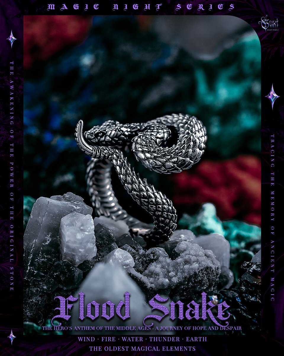 guxi_club's tweet image. Silver Serpent&apos;s Embrace

In a world of shadows and whispers, this serpent ring coils around the finger like a guardian of ancient secrets. Crafted in sterling silver, its winding form brings a sense of mystery and power.
#sterlingsilverring #snakering #personalizedring #GUXI