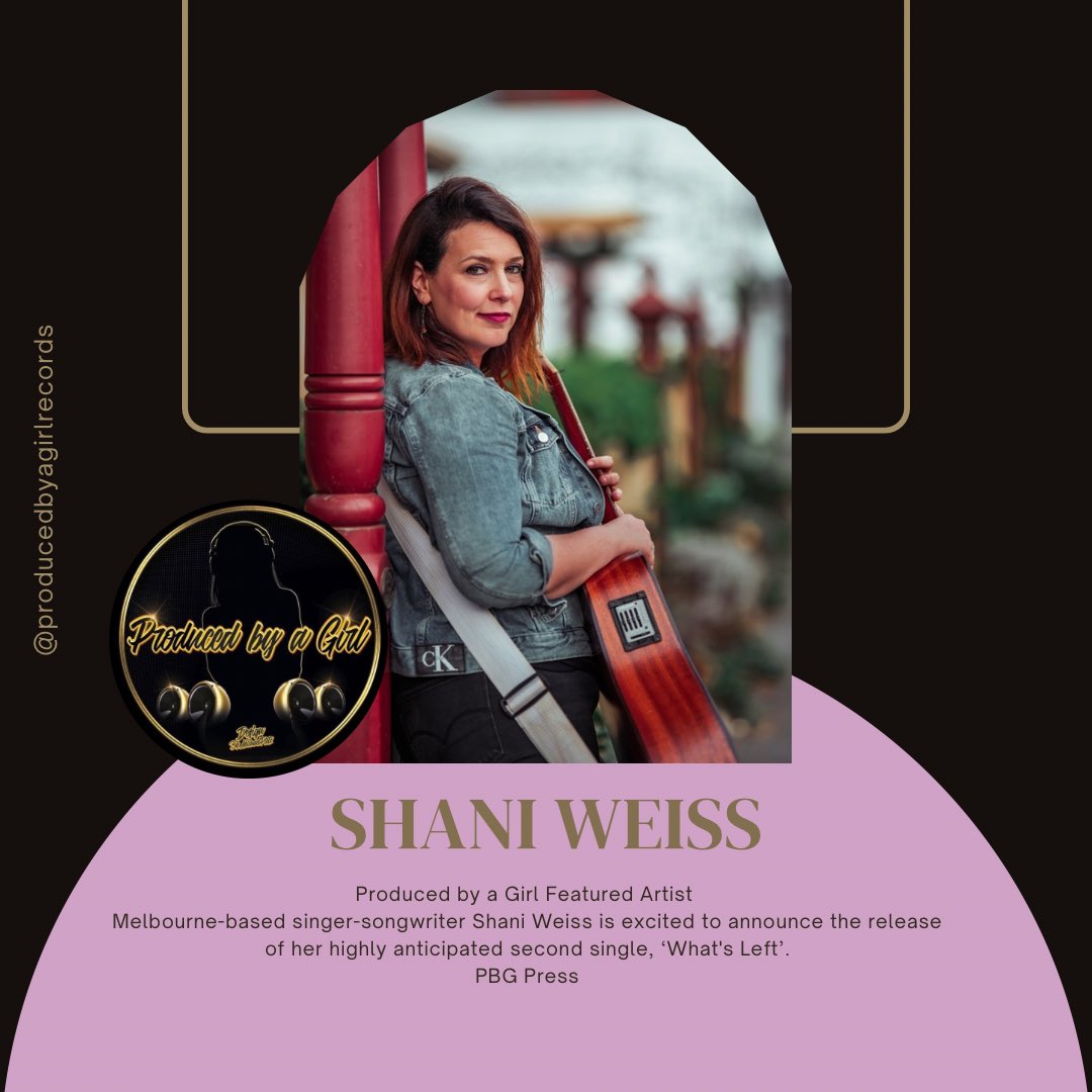 Featured Artist Spotlight ✨🎶🎵🤍🎹Shani Weiss ✨💫🎶🎵
New Single “What’s Left” Live March 21st!

Melbourne-based singer-songwriter Shani Weiss is back with her highly anticipated second single, is a powerful song that resonates across the globe. 🎵🎶💫👏