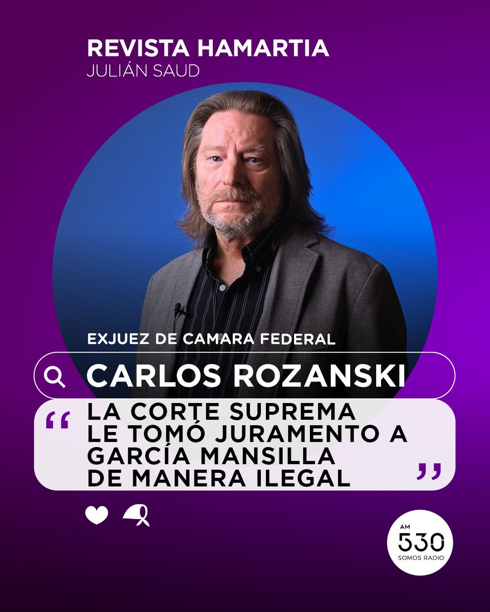 Somos Radio AM 530 (@somosradioam530) on Twitter photo 🗣️ Carlos Rozanski <a href="/CarlosRozanski/">Carlos Rozanski</a>, exjuez de Camara Federal, en #RevistaHamartia, con Julián Saud <a href="/julian_saud/">Julian Saud</a> 🗣️ Carlos Rozanski <a href="/CarlosRozanski/">Carlos Rozanski</a>, exjuez de Camara Federal, en #RevistaHamartia, con Julián Saud <a href="/julian_saud/">Julian Saud</a>