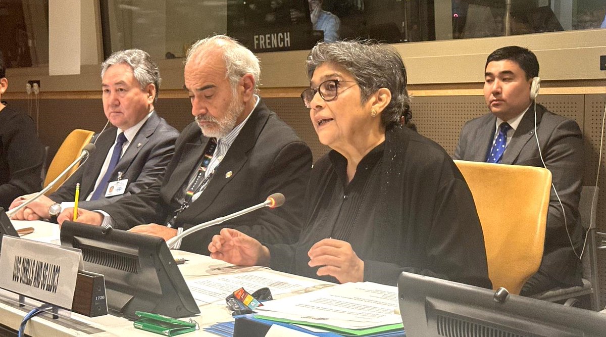USGRabab_UN's tweet photo. Honored to join today’s #LLDC Ambassadorial meeting with H.E. Zheenbek Kulubaev @MFA_Kyrgyzstan. I shared updates on #LLDC3 prep &amp; stressed the need to leverage this once-in-a-decade moment to drive real impact and advance prosperity and progress for LLDCs. https://t.co/JKcXbxXmKP