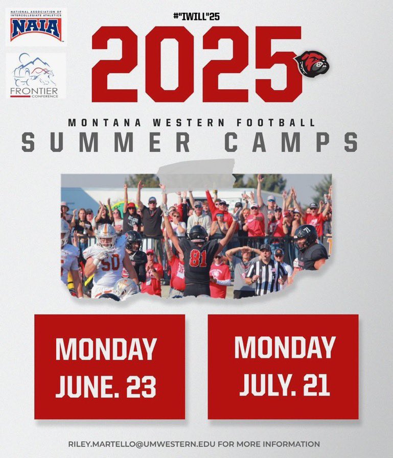 Thank you <a href="/CoachHurd54/">Justin Hurd</a> for the invite to @UMWFootball camp this summer. 
<a href="/MrBurton09/">Jason Burton</a> 
<a href="/OwyheeFB/">Owyhee Football</a>