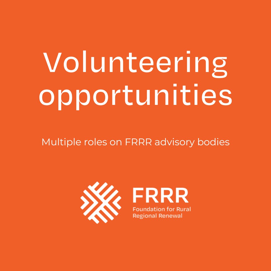We are seeking EOIs from suitably qualified people from remote, rural and regional Australia to join one of three bodies that advise the FRRR Board, and there’s still time to submit yours!
 
Learn more: frrr.org.au/about-frrr/wor… 

#AdvisoryRoles #VoluntaryRoles #Philanthropy