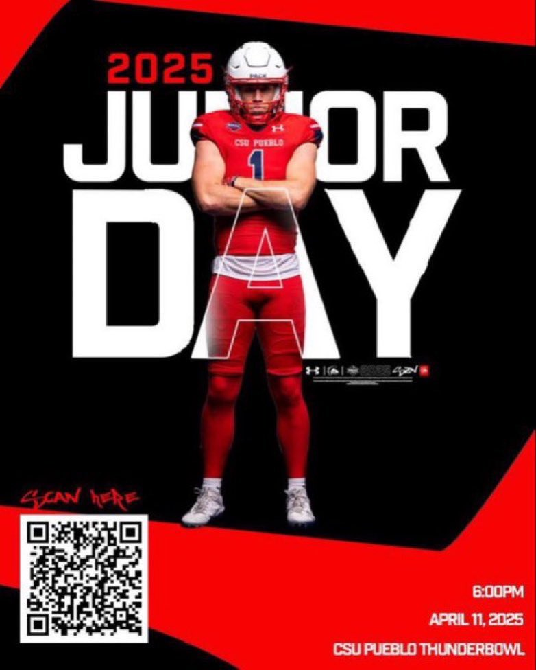 Thank you <a href="/CoachNDavisOL/">Neal Davis</a> and <a href="/CSUPFootball/">CSU Pueblo Football</a> for the junior day invite!
<a href="/coachsushealth/">Justen Susuras</a> <a href="/CoachOBrien/">Robert O'Brien</a> <a href="/CShafferCoach/">Cole Shaffer</a> <a href="/CoachJimmyZech/">Jimmy Zechmann</a>
