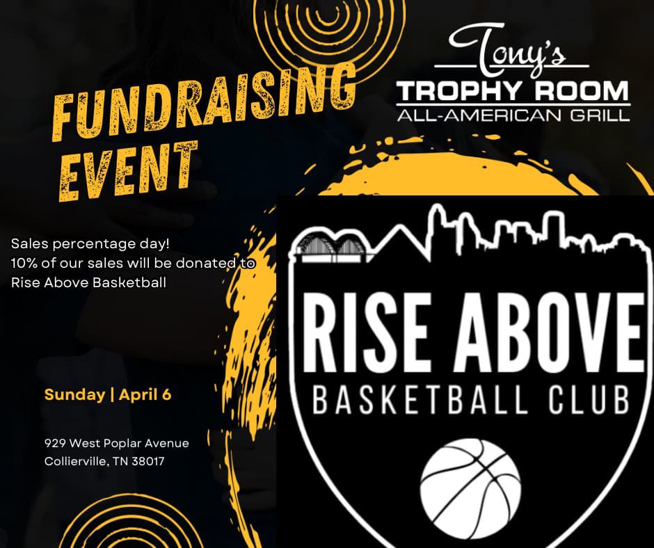 Brandon Bradford (@bbradford23) on Twitter photo Pull up to Tony’s Trophy Room in Collierville for Sunday brunch, lunch or dinner to support <a href="/RiseAboveBC/">Rise Above Basketball Club</a>! Pull up to Tony’s Trophy Room in Collierville for Sunday brunch, lunch or dinner to support <a href="/RiseAboveBC/">Rise Above Basketball Club</a>!