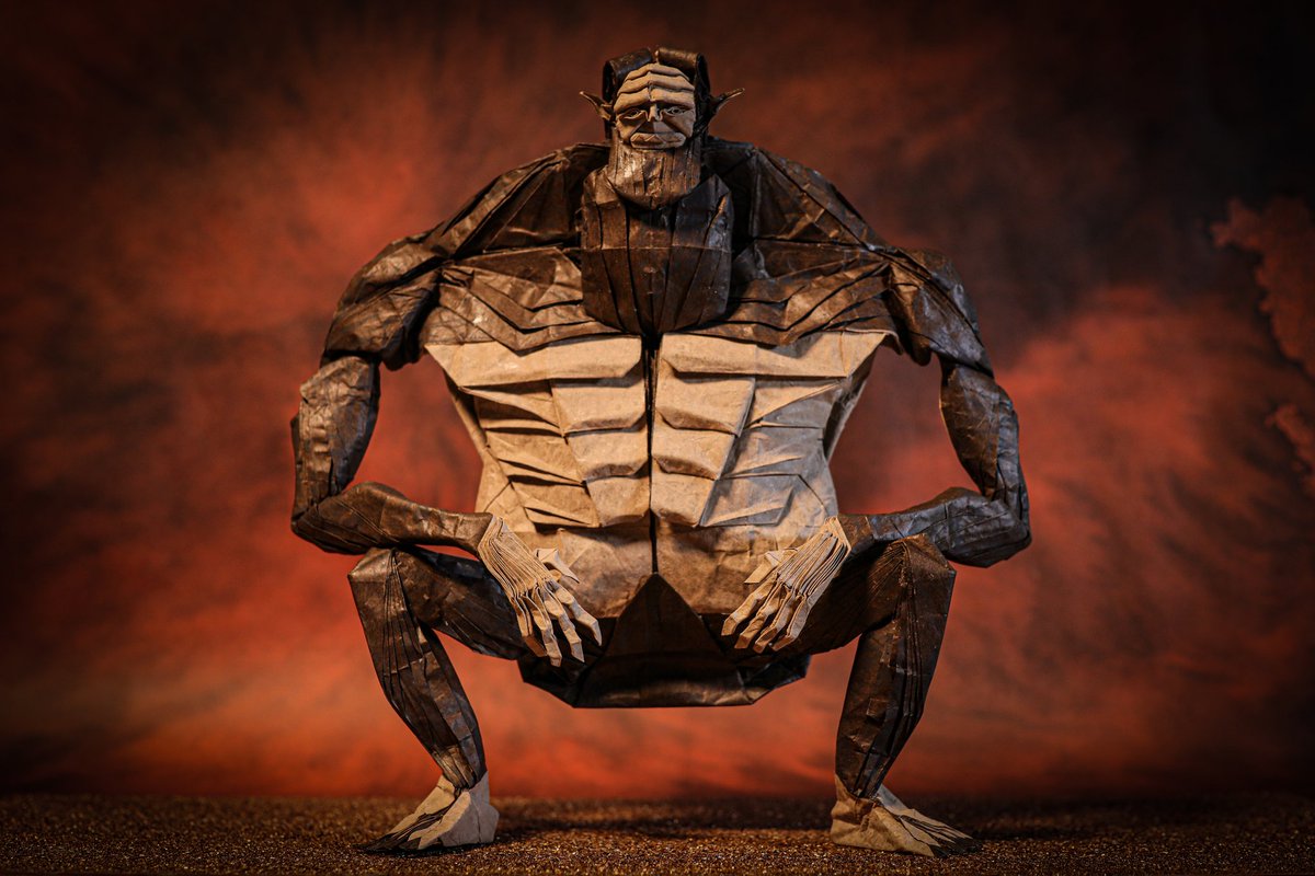 origami_kimiro's tweet photo. 獣の巨人
不切正方形一枚折り
#折り紙 #進撃の巨人 
#origami #AttackOnTitan https://t.co/hzp4rUs5zi