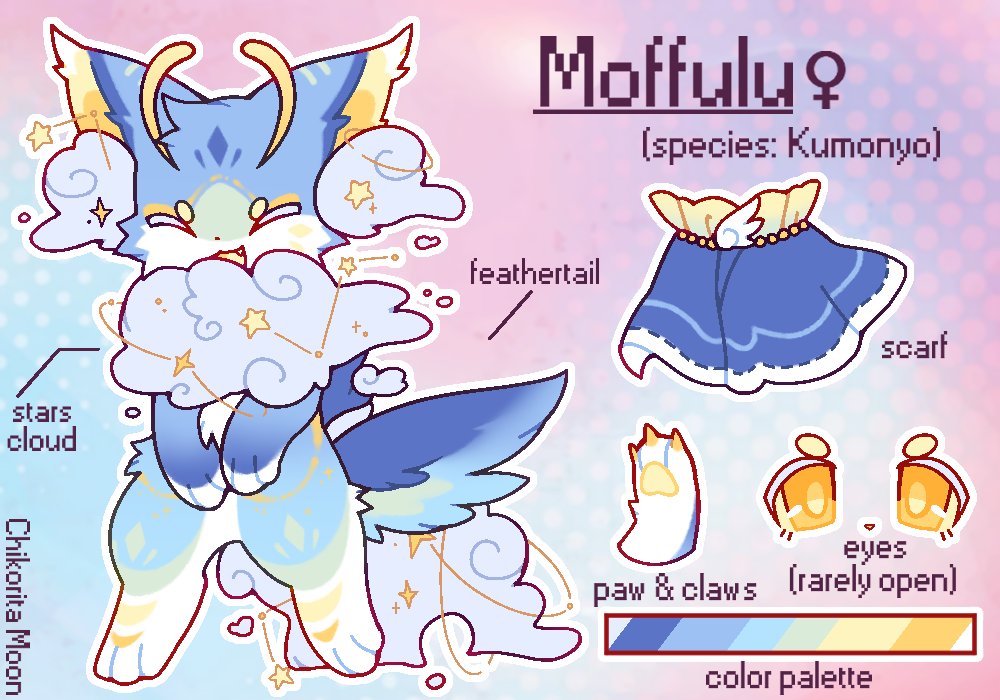 littucas's tweet image. Hi there my main oc Lucas, a flutty catto with big tail.
and Moffulu, toyhou.se/6365254.
I'd like to share their ref sheet and hope you like their journey.
Giftart or art-trade is most welcomed~
In addition I draw Pokemon, Arknights and Ori fanart.
Thx for reading intro.