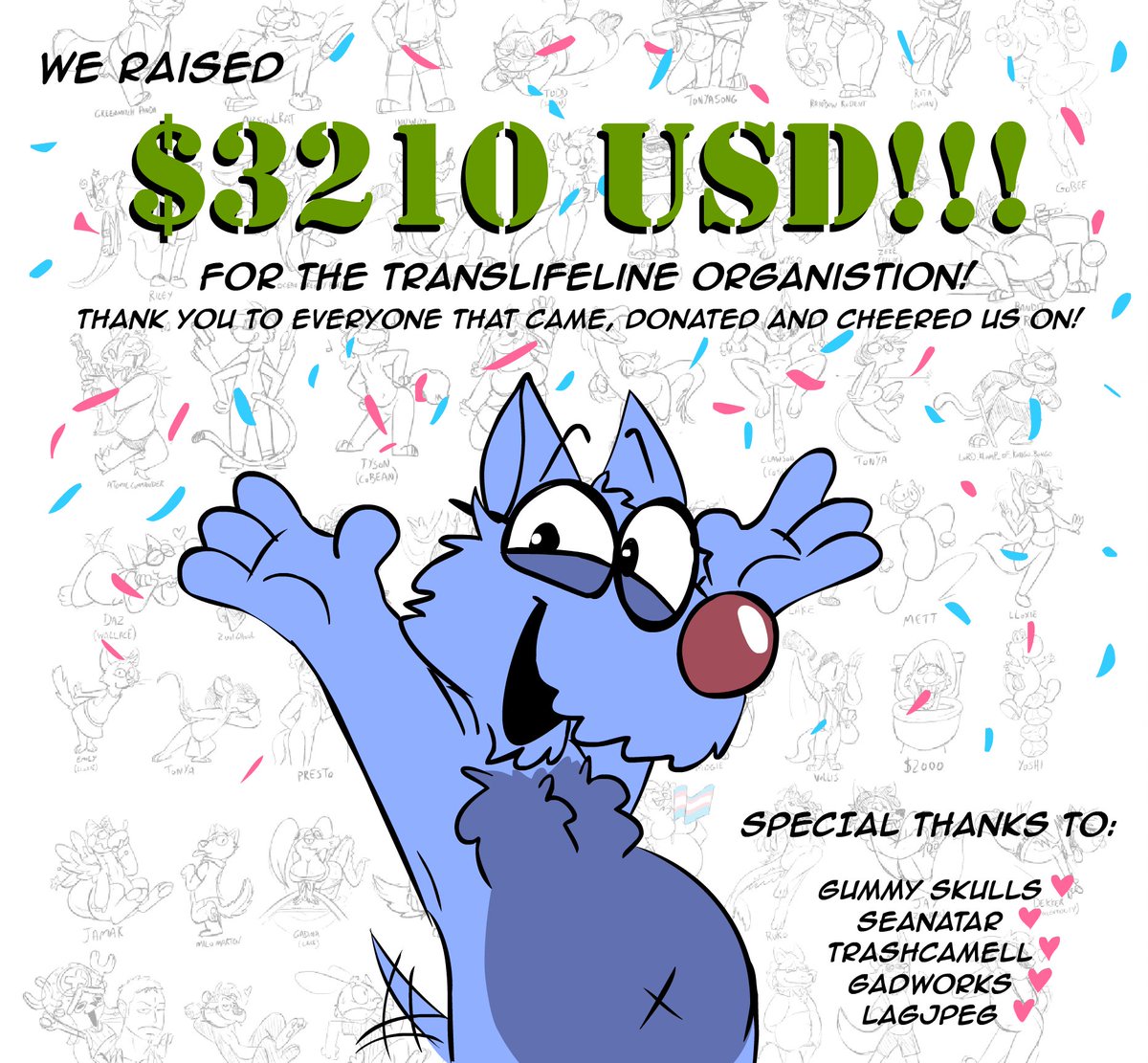 DazToons BITFLIP AVAILABLE FOR PREORDER (see PT) (@daztoons) on Twitter photo FUNDRAISER STATUS: SUCCESS!
✨100% of the proceeds will be donated to <a href="/TransLifeline/">Trans Lifeline</a> tomorrow✨
I could not be prouder to have such a wonderful and supportive community, you all rock ❤️❤️❤️
I'll be finishing the remaining doodles and will post them all tomorrow! FUNDRAISER STATUS: SUCCESS!
✨100% of the proceeds will be donated to <a href="/TransLifeline/">Trans Lifeline</a> tomorrow✨
I could not be prouder to have such a wonderful and supportive community, you all rock ❤️❤️❤️
I'll be finishing the remaining doodles and will post them all tomorrow!