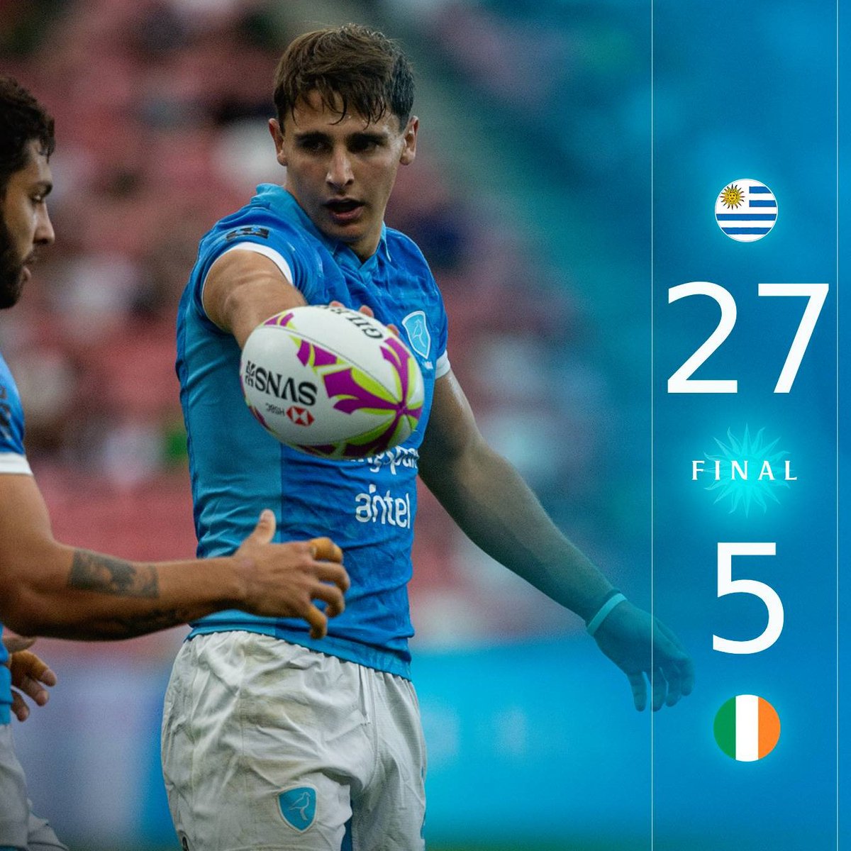 AgustinBasso_'s tweet image. #Rugby | ¡Otro enorme triunfo de Los @Teros7s 🇺🇾 en Singapur! 

Con autoridad, #Uruguay le ganó a #Irlanda 27-5 y jugará la final por el quinto puesto del torneo.