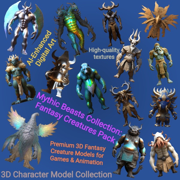 anyinfo69's tweet photo. Mythic Beasts Collection: Premium 3D Fantasy Creature Models for Games & Animation | AI-Enhanced Digital Art
#FantasyCreatures #3DModels #GameAssets #MythologicalBeings #CharacterDesign #DigitalArt #HornedBeasts #CreatureCollection #GameDev
https://t.co/KDt05bNyKG https://t.co/vGX5JijOhH