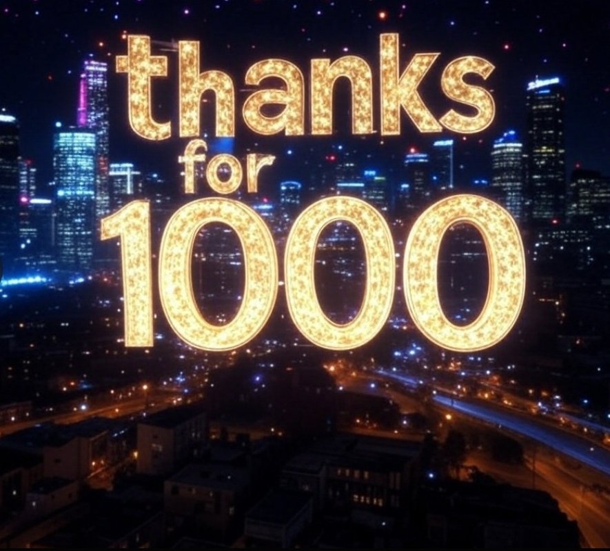Wow, 1,000 followers! I’m beyond grateful for each and every one of you. Your support, comments, and shares mean the world to me. This milestone wouldn’t have happened without you all! Thank you for being part of this journey with me! Here’s to more fun, conversations, and growth