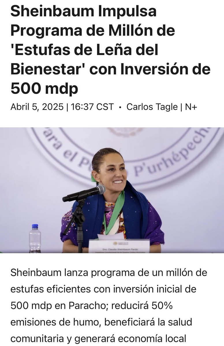 500 MILLONES de pesos para 16,500 estufas DE LEÑA, esto es:
$30,303 pesos por estufa.
¿Cuánto costó la de su casa A GAS y con encendido eléctrico?