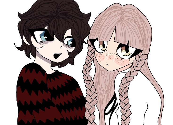 momokoswife's tweet photo. me and momoko >_< drew this to make myself feel better https://t.co/1fZsTMEbU9