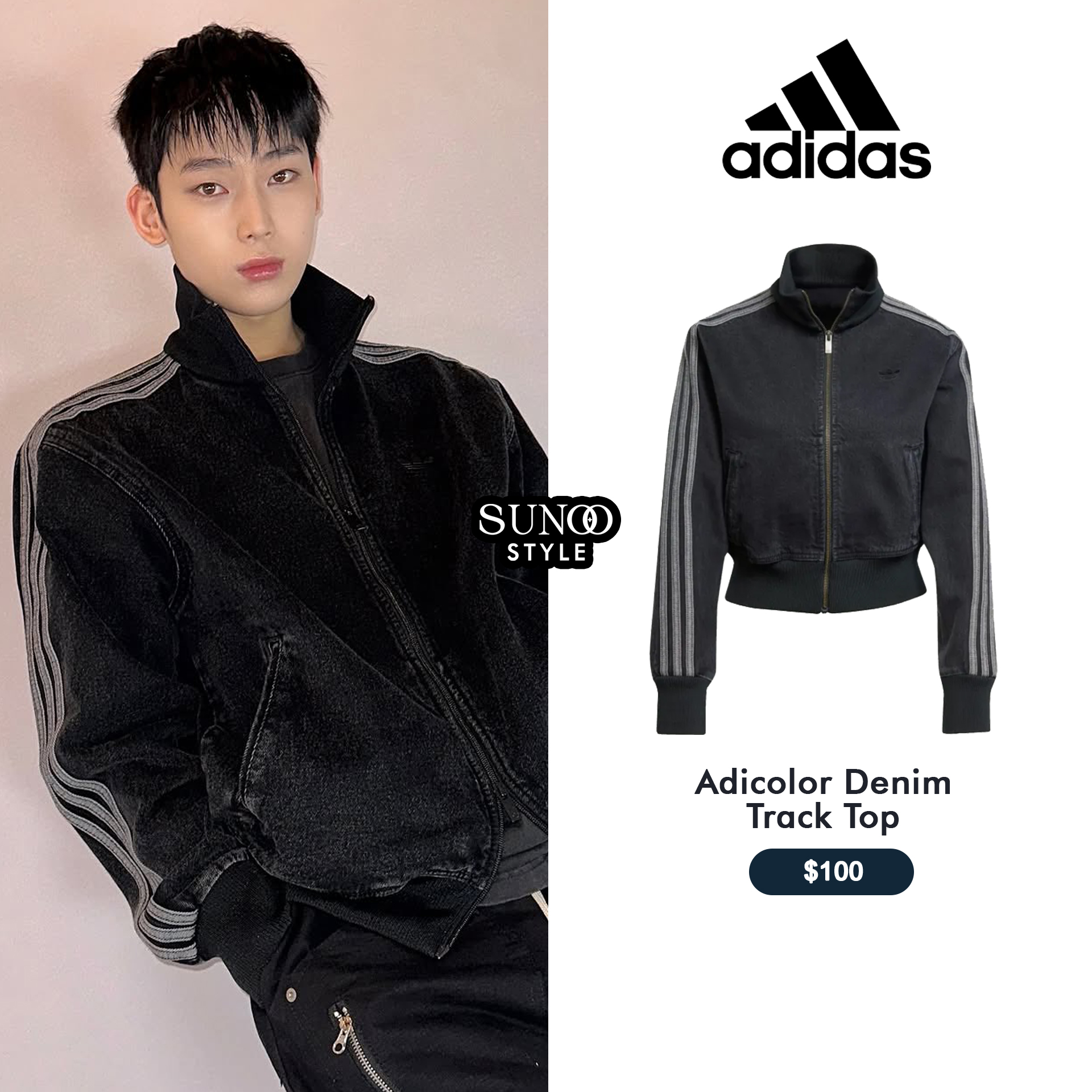 ⬛︎ENHYPENソンフン着用モデル⬛︎ adidasデニムジャケット ソンフン× adidasだって🥺かっこいいー🫠🫶🏻ENHYPEN