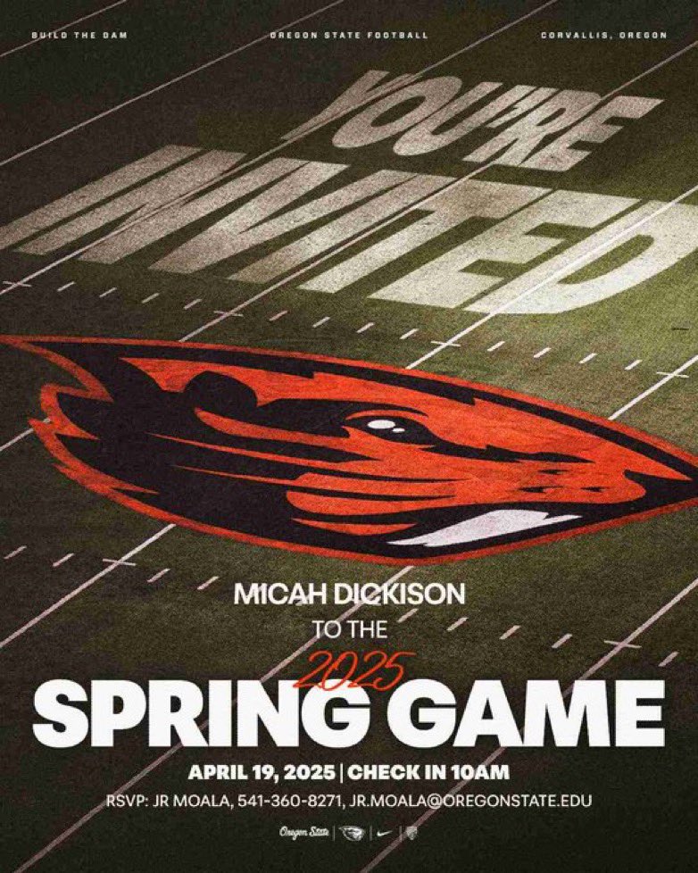 Appreciate the invite <a href="/BeaverFootball/">Oregon State Football</a> much love! <a href="/Coach_Bray/">Trent Bray</a> <a href="/CoachHeck55/">Will Heck</a>