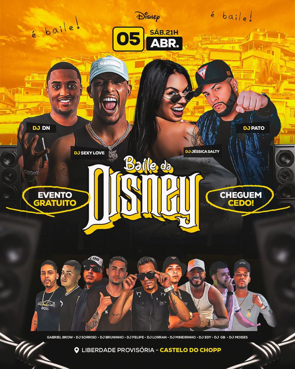 HOJE É TUDO PELA DISNEY 🏰

PRINCIPAL TODA COBERTA COM LONAS DE PONTA A PONTA 🎪

COM CHUVA OU SEM CHUVA, HOJE É TUDO PELA VJ 🥳🔥