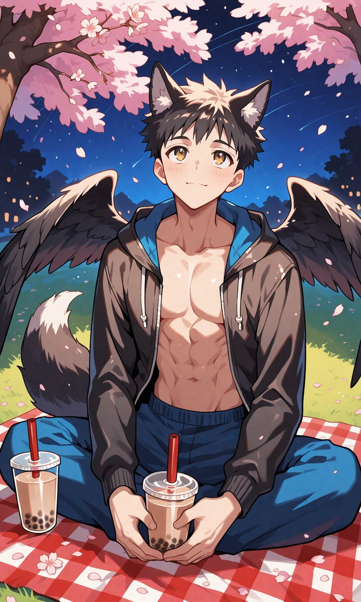 The perfect companion for viewing cherry blossoms at night🌸🧋 夜