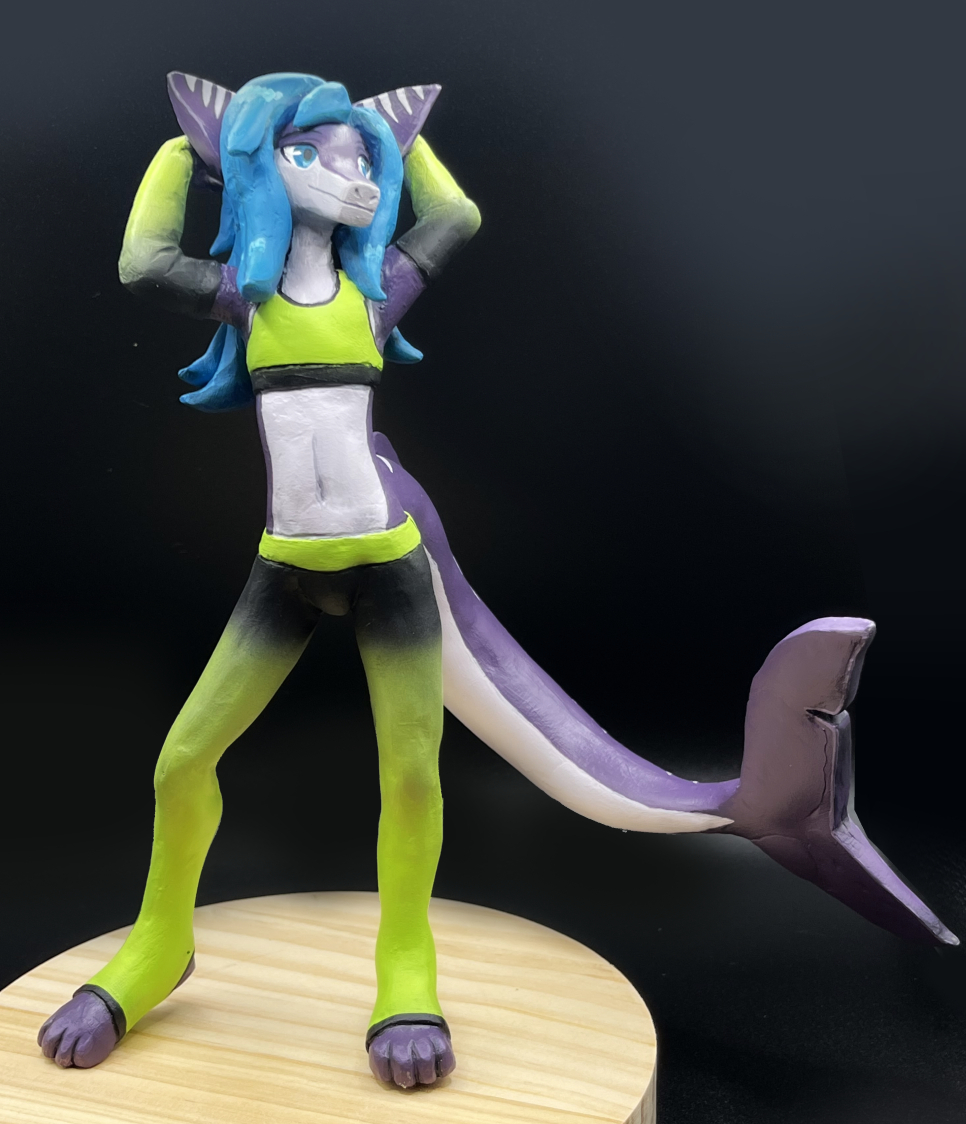 I completed the shark. I learned a lot, but next time I want to get the clay smoother.