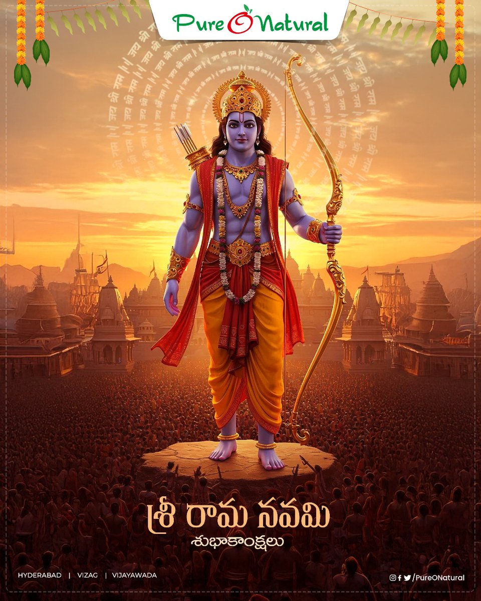 PureONatural_'s tweet photo. On this Ram Navami, let purity lead the way. ๐บ๐Celebrate righteousness, strength, and natural goodness with PureONatural.
#RamNavami #PurelyDivine #PureONatural #Hyderabad #Vizag #Vijaywada #FarmFresh https://t.co/mPPmmrolxA