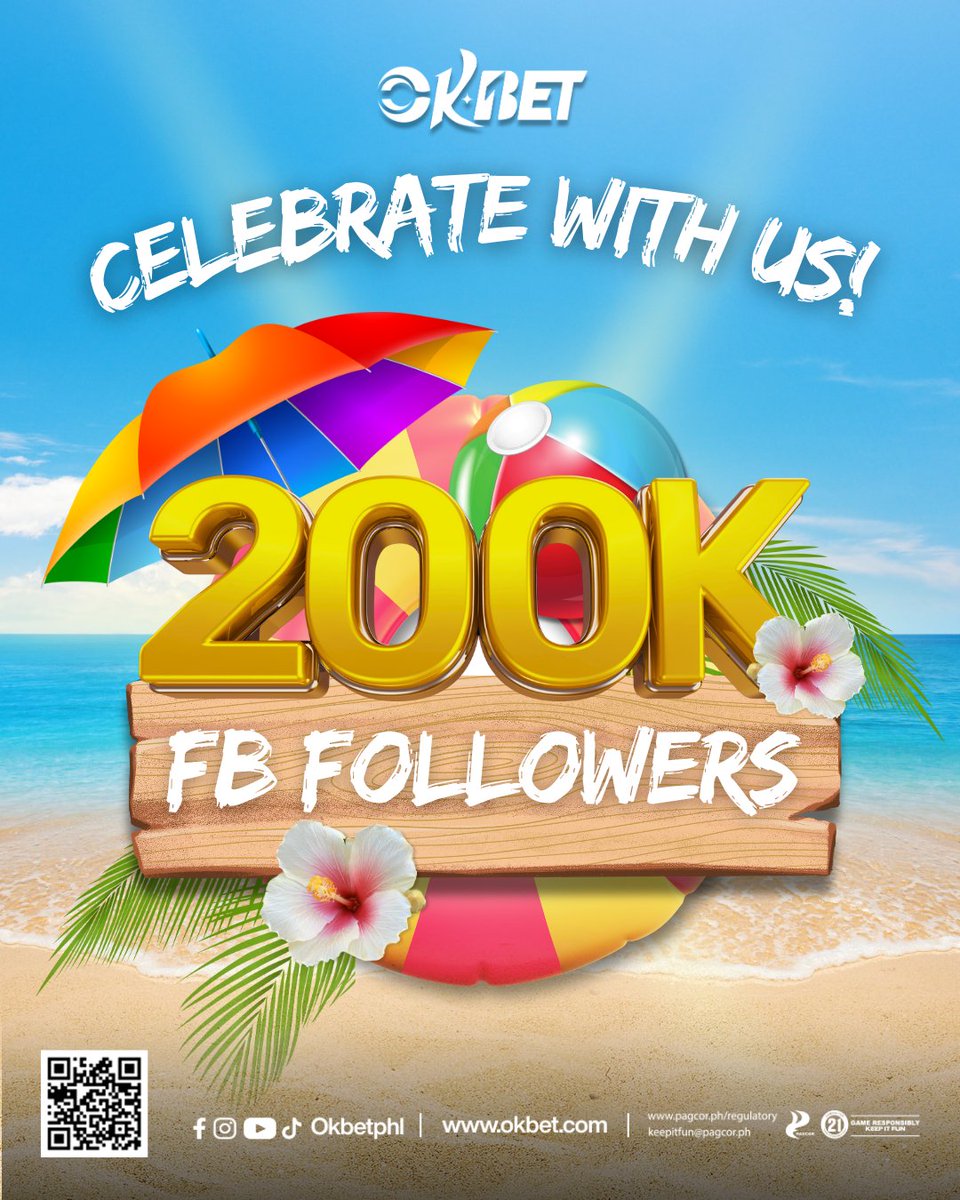 OKBetPHL's tweet photo. Dahil 200k FB Followers na tayo, desurv natin mag-celebrate!
Kaya tara, letβs vibe and celebrate this milestone.
Abangan ang mga paandar, kasi this oneβs for youuuu, OKFam!
#OKBet #OKBetPH #OKBetAllFunInOneClick #AprilSummerWins #OKBetHappy200k https://t.co/eYvkz5Re4S