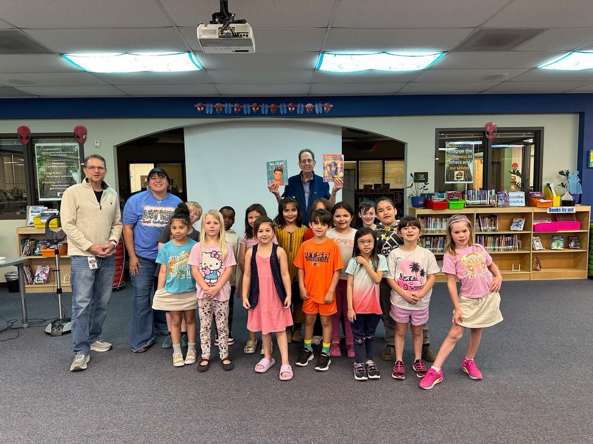 Steve Metzger, author of Bumble Brothers, presented to the students at Locke Hill. The students had a blast as he read aloud from his books &amp; entertained them w/ his jokes!
He even snapped a picture w/ Ms. Rodriguez's 1st grade class! <a href="/NISDLib/">NISDLibraryServices</a>