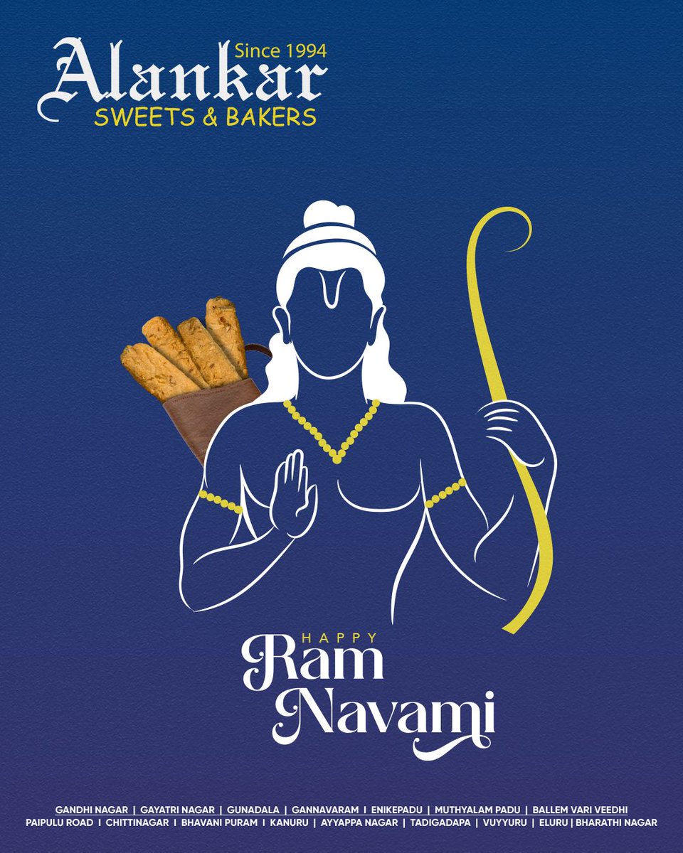 AlankarBakery's tweet image. Happy Sri Ram Navami! May Lord Ram’s blessings be with you and your family. 💫

#SriRamNavami #AlankarSweets #FestiveGreetings #RamNavami2025 #AlankarBakery #Vijayawada