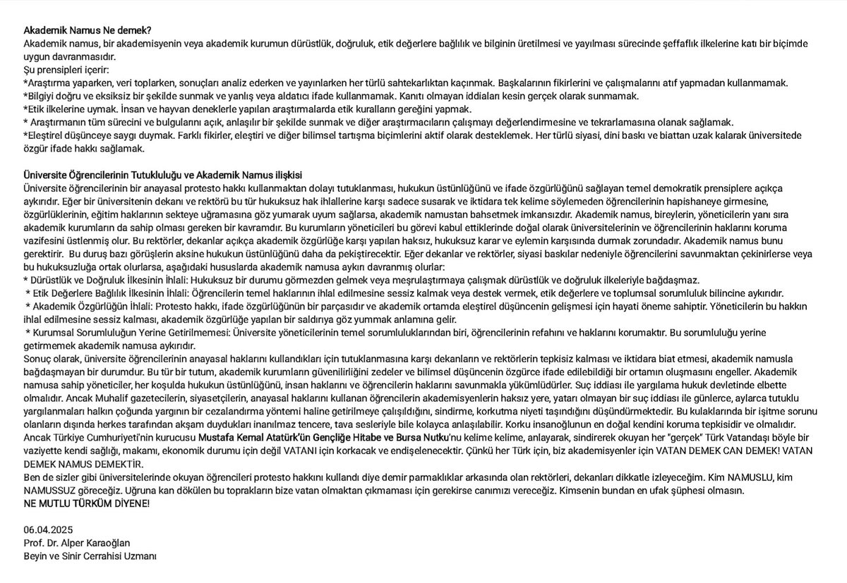 AKADEMİK NAMUS NE DEMEKTİR?#ÖğrencileriSerbestBırakın
<a href="/herkesicinCHP/">CHP 🇹🇷</a> <a href="/zaferpartisi/">Zafer Partisi</a> <a href="/iyiparti/">İYİ Parti</a>