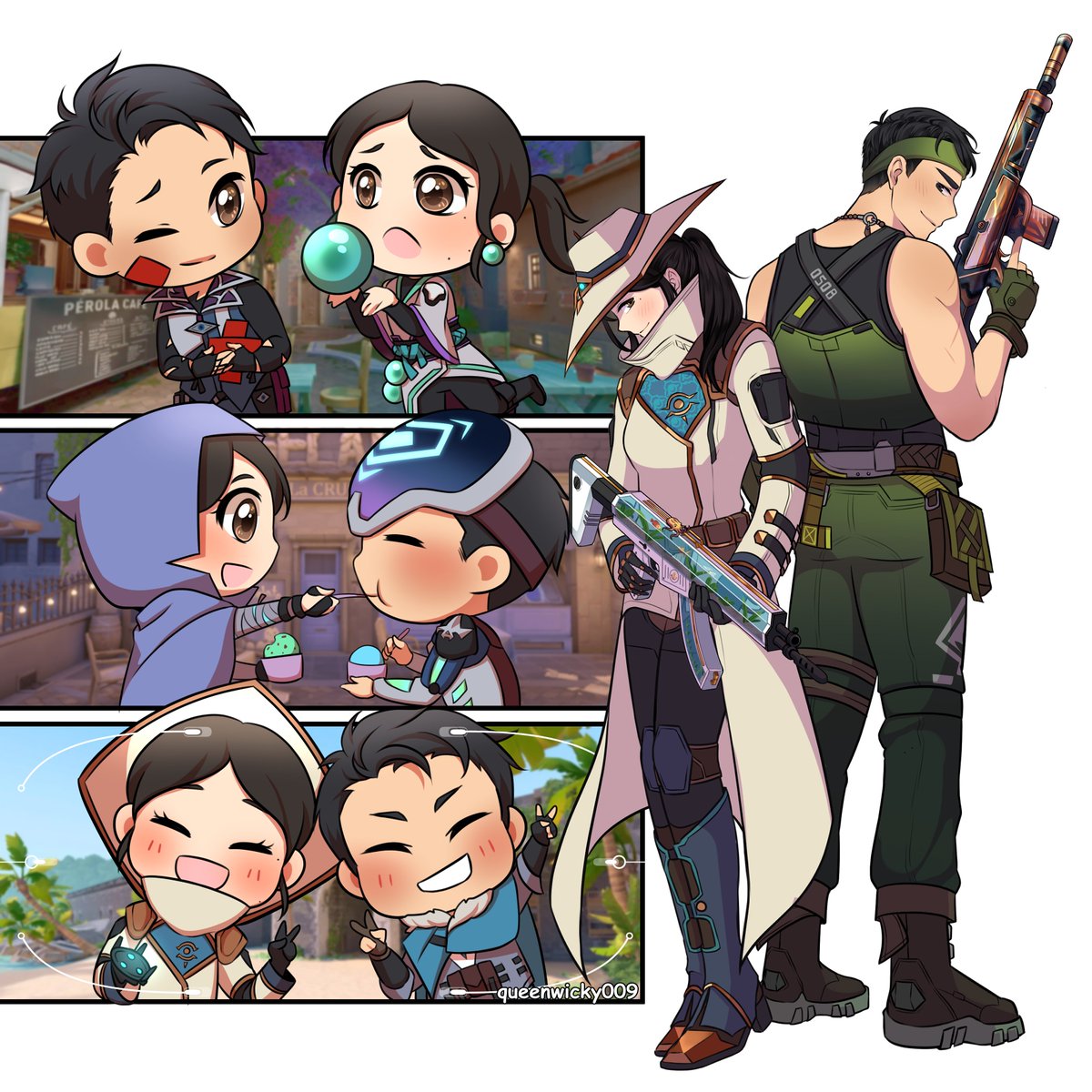 queenwicky009's tweet photo. @pokimanelol Here's some illustrations I've done for a small business (@agijagishop) including fanarts of my friends inside our favorite games! It would be an honor to work on something for you and your friends ☺️ https://t.co/ighSLnOboK