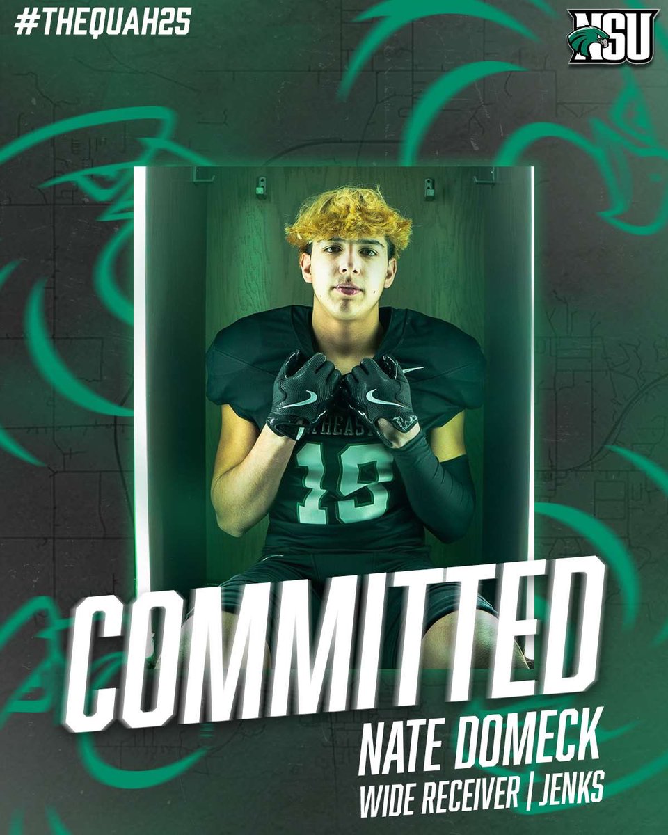 Nate Domeck (@natedomeck11) on Twitter photo Very blessed and grateful to announce my commitment to NSU!
<a href="/CoachCorwin1/">Landon Corwin</a> <a href="/JenksFootball/">JenksTrojanFootball</a> #GoRiverhawks Very blessed and grateful to announce my commitment to NSU!
<a href="/CoachCorwin1/">Landon Corwin</a> <a href="/JenksFootball/">JenksTrojanFootball</a> #GoRiverhawks