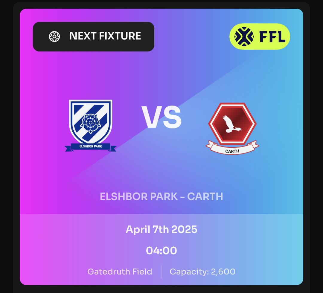 elshborparkfc's tweet image. Hosting @CarthFC - excited to be back. 

One to watch out for. 

COYR 🏵️
