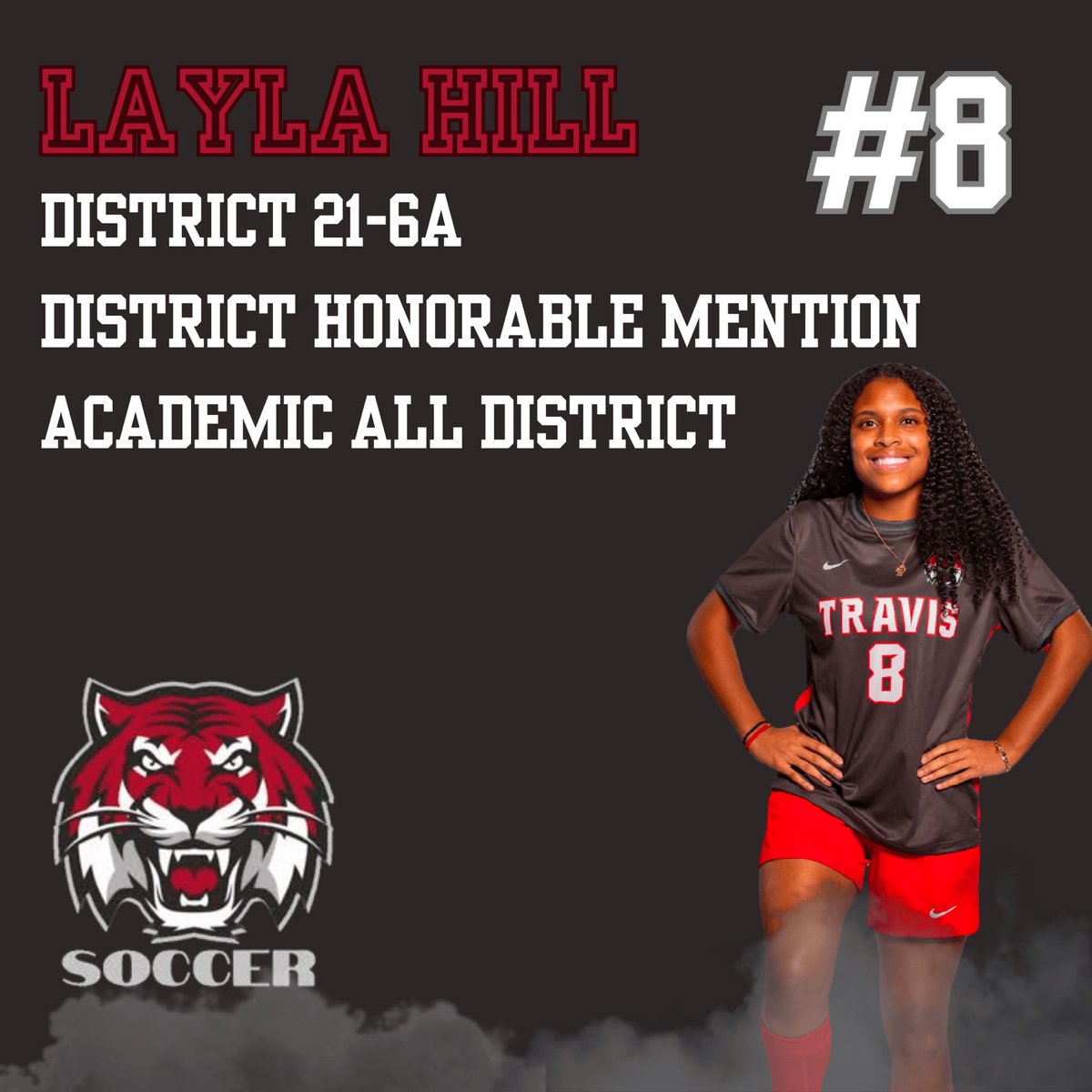 Layla had a great season. Tremendous growth, and a tenacity that helped her score 10 goals!