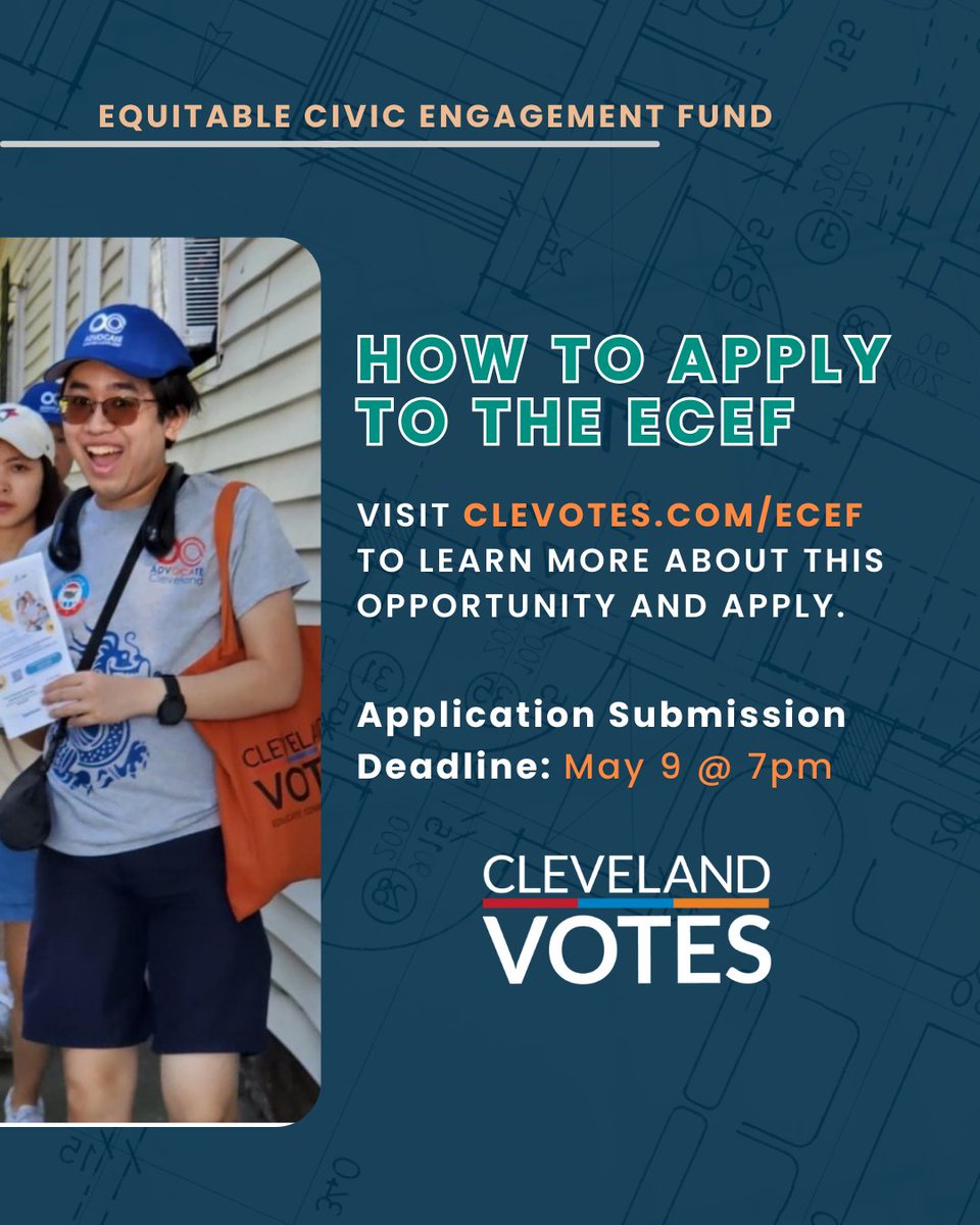 CLEVotes's tweet image. 📣 Are you a nonprofit working to build civic power in Cleveland? Meet the Cleveland VOTES team at our first #ECEF info session on April 16 from 10–11AM to learn about the fund and how to apply!

✅Register: bit.ly/ECEFINFO2025
❓Questions:  Email grants@clevotes.com