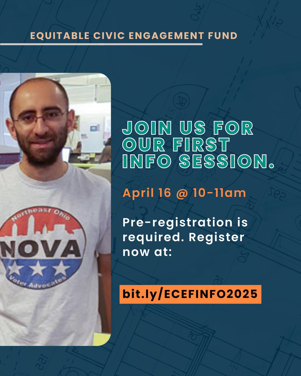 CLEVotes's tweet image. 📣 Are you a nonprofit working to build civic power in Cleveland? Meet the Cleveland VOTES team at our first #ECEF info session on April 16 from 10–11AM to learn about the fund and how to apply!

✅Register: bit.ly/ECEFINFO2025
❓Questions:  Email grants@clevotes.com