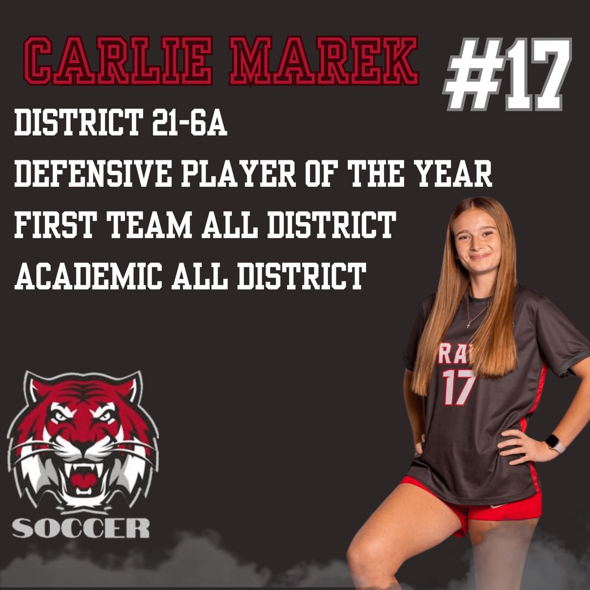 Carlie locked it down! Congrats on being named co-defensive player of the year!