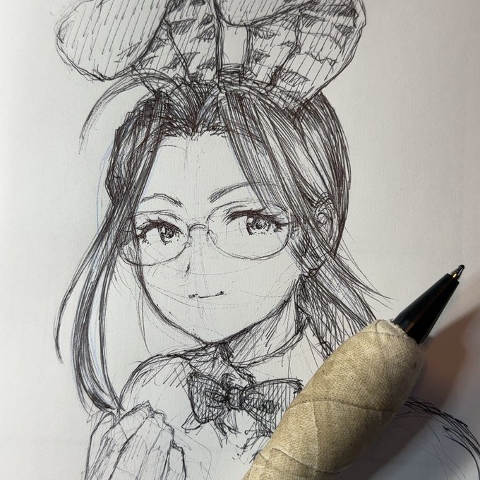 Skeb作業中  
「先輩(実在の人物)がバニーガール」 