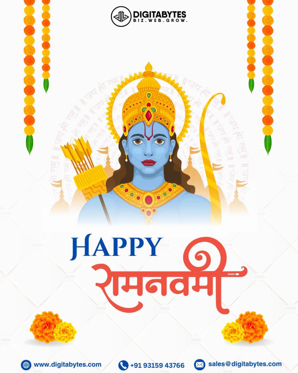 Wishing you all a very Happy Ram Navami!✨🎀
May Lord Ram bless your life with happiness, prosperity, and success.
Let's celebrate the victory of good over evil.

जय श्री राम

#HappyRamNavami #RamNavami2025 #JaiShriRam #LordRam #FestivalVibes #Digitabytes #FestiveGreetings