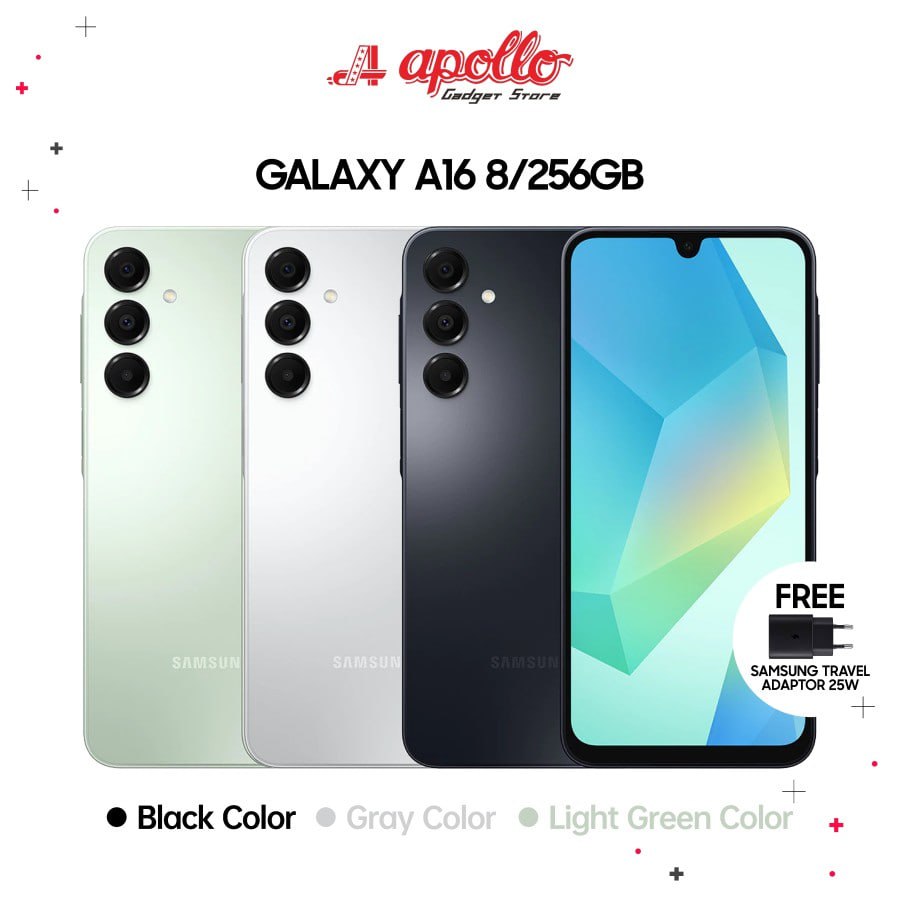 alterdiaz's tweet image. Samsung Galaxy A16 LTE 8/256GB
tokopedia.link/IUDqvDGSgSb
Performance
- Processor: Helio G99
- RAM: 8GB
- Storage: 256GB
- Network: LTE
Display
- Size: 6,7 inch
- Technology: Super AMOLED + 90Hz Refresh Rate
- Resolution: FHD+ 
- Dimension: 160.1 x 76.8 x 7.9 mm
- Weight: 200g