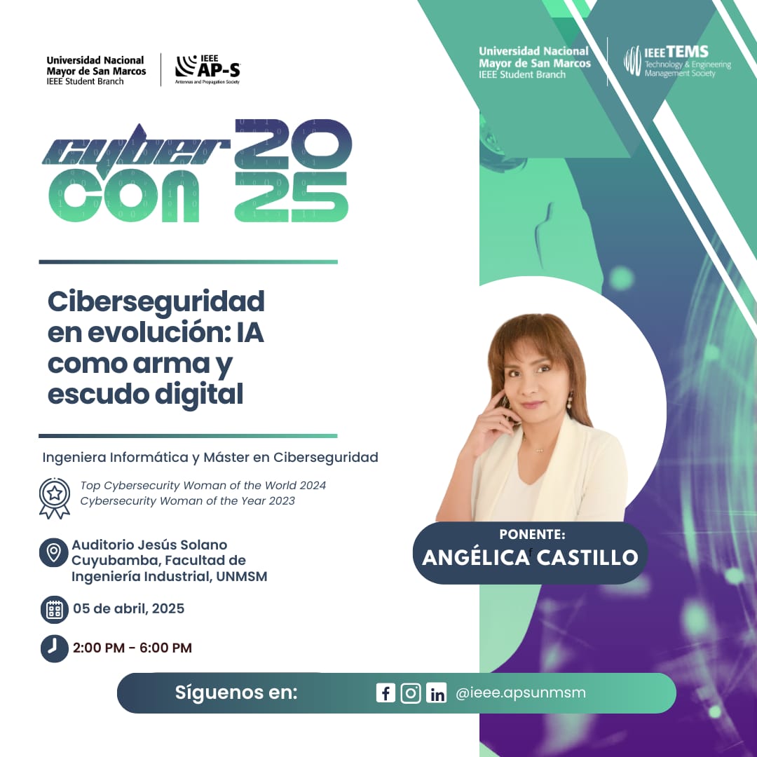 MACastilloRios's tweet photo. Estuve en la Facultad de Electrónica  de San Marcos en el #CyberCon2025 🛡️

¡Cazando mitos de ciberseguridad con jóvenes talentos increíbles! 🇵🇪
La conciencia digital empieza con educación y compromiso 🤝💻

#Ciberseguridad #TalentoPeruano #MujeresEnCiberseguridad
#CyberSecurity https://t.co/8zYtPWo6zk