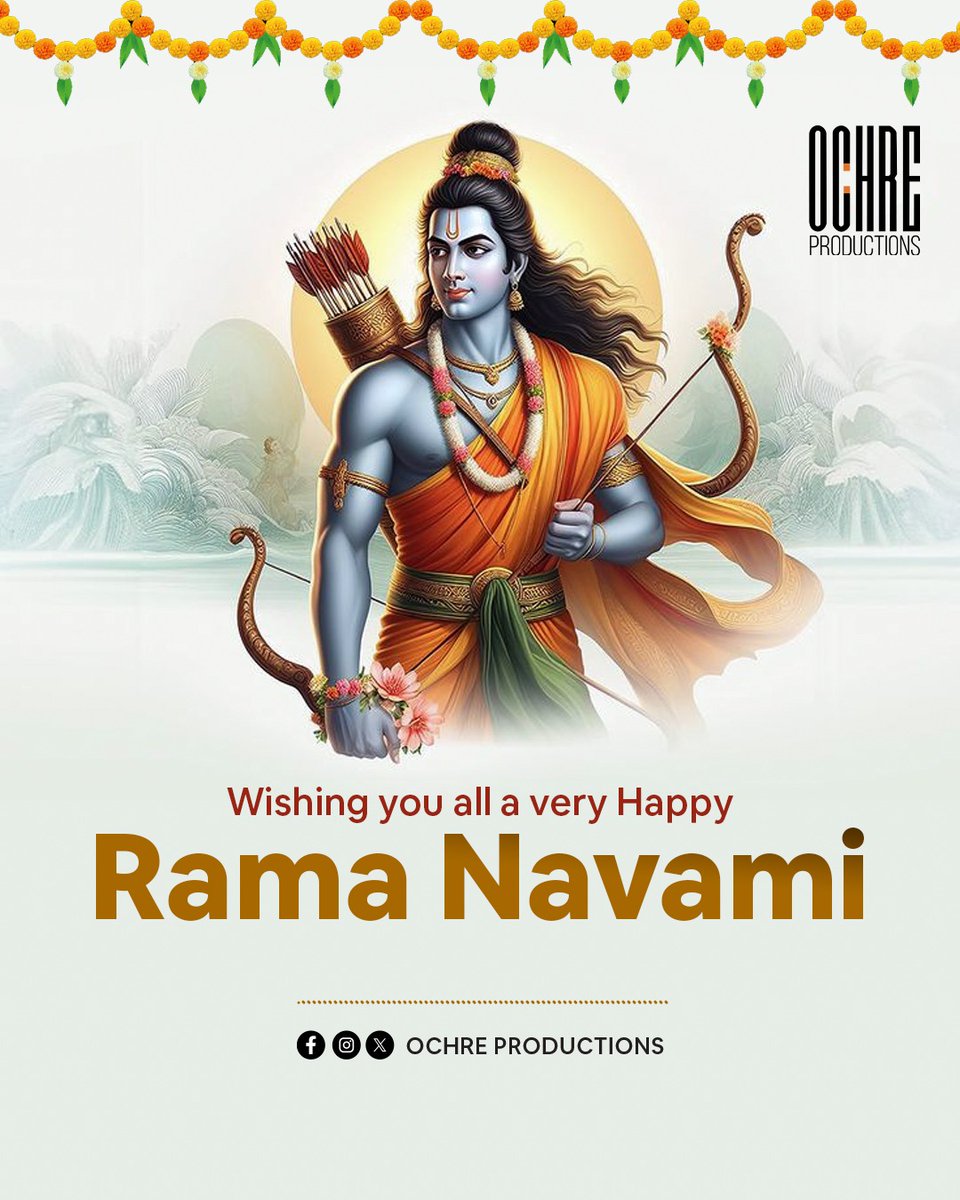 OchreProduction's tweet photo. Sri RamaNavami Wishes to All

Let us celebrate the birth of Maryada Purushottama with devotion in our hearts and peace in our minds.

#ramnavami2025 #ramanavami #sʜʀɪʀᴀᴍ #jaishriram🙏 https://t.co/mkGBHiTCcl