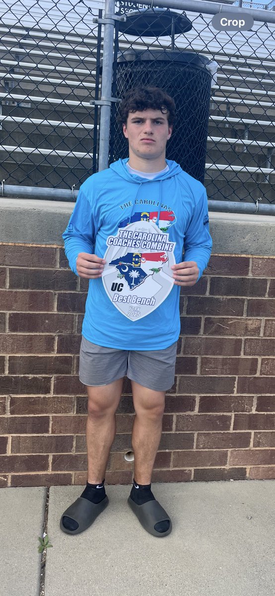 sholliday_4's tweet photo. Thank you @CoachesCombines for allowing me to compete at your combine! First QB ever to take home best bench award—27 reps total @ 185 lbs. 💪@FIHSfootball44 @CoachBNichols @CoachBRoland @BandersonBilly @PrepRedzoneSC @_TankHawthorne @GEMCLASS_ @CoachRuggles #stiffarm https://t.co/nkxYWTVqku
