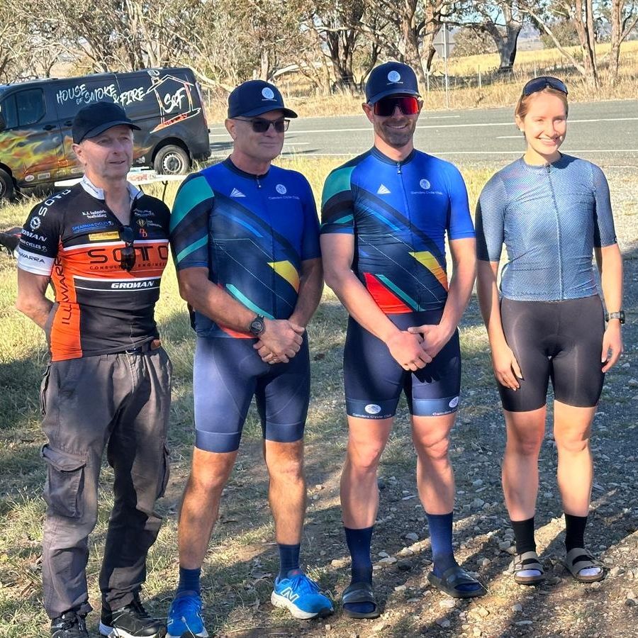 CamdenCycle's tweet photo. Massive shoutout to Steve Saunders for an amazing win and Phil Bourke for a fantastic 3rd place at the Interclub Goulburn cycling race! 🏆🥉 Well done to all the riders who put in the hard work today. Great racing! https://t.co/Txet53juh7