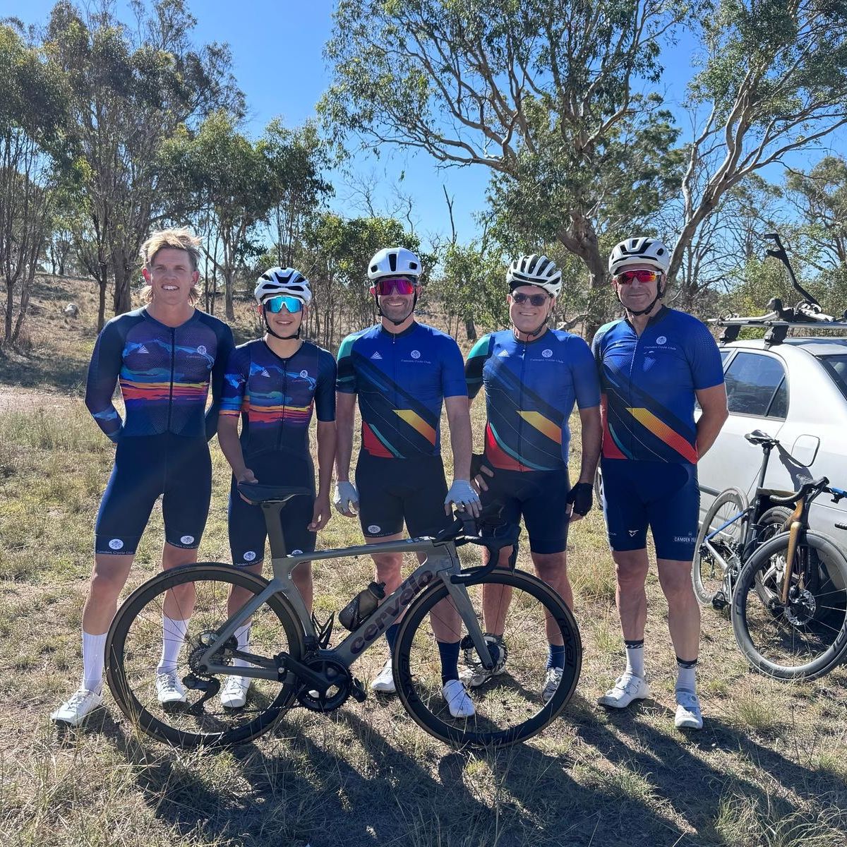 CamdenCycle's tweet photo. Massive shoutout to Steve Saunders for an amazing win and Phil Bourke for a fantastic 3rd place at the Interclub Goulburn cycling race! 🏆🥉 Well done to all the riders who put in the hard work today. Great racing! https://t.co/Txet53juh7