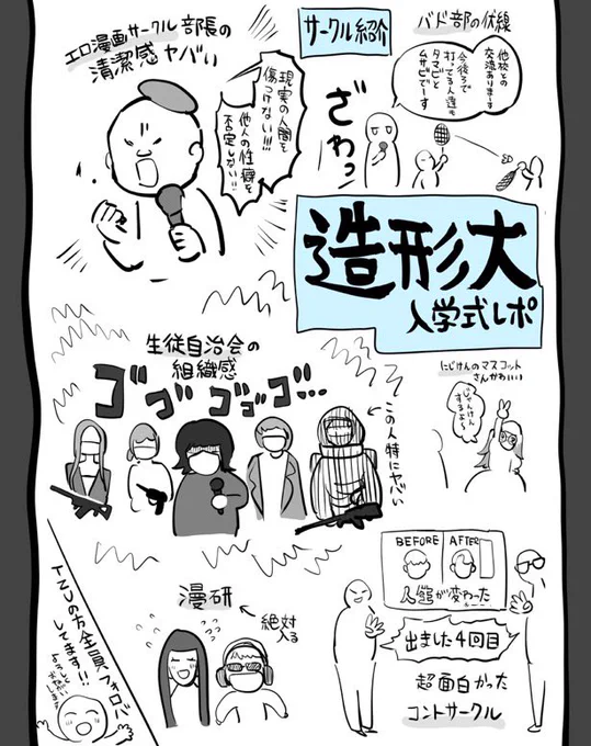 @nnipponnopenpon 造形の入学式、サークル紹介面白かった!
Twitterで友達作るために描いたやつ🤤 
