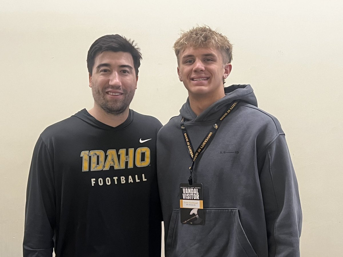 Tyson Sweetwood (@tyson_sweetwood) on Twitter photo Big thanks to <a href="/VandalFootball/">Idaho Football</a> for having me up for Jr. Day. I had a great time touring campus and learning more about the program.
<a href="/CoachTFord/">Thomas Ford Jr</a>
<a href="/MattLinehan_10/">Coach Matt Linehan</a>
<a href="/Coach_Dennison/">Cort Dennison</a> Big thanks to <a href="/VandalFootball/">Idaho Football</a> for having me up for Jr. Day. I had a great time touring campus and learning more about the program.
<a href="/CoachTFord/">Thomas Ford Jr</a>
<a href="/MattLinehan_10/">Coach Matt Linehan</a>
<a href="/Coach_Dennison/">Cort Dennison</a>