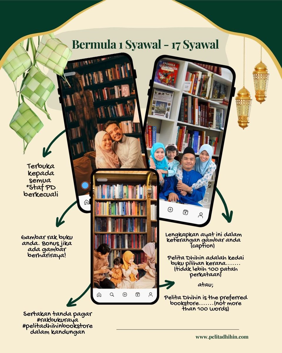AzibKhir's tweet photo. Ajak sepupu join pertandingan rak buku raya @pelitadhihin, rak buku guna library rumah Uwan diorg je😌

Saya nak ajak kawan-kawan yang lain untuk sertai acara tersebut✌🏼 
Terma dan syarat boleh rujuk poster di bawah. https://t.co/FnZ7dbIinz